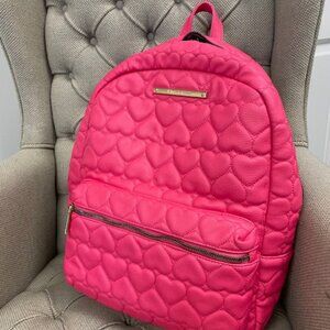 Hot Pink Quilted Heart Betsey Johnson Backpack